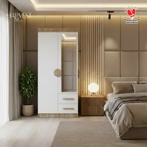 Harvest Furniture Lemari Pakaian Baju 2 Pintu Murah Modern Minimalis
