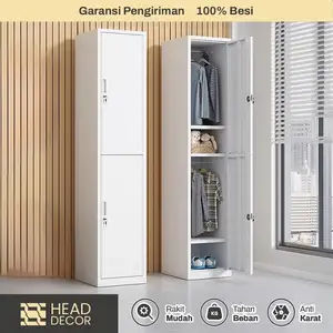 Lemari Loker Besi Sekolah Kantor-Loker Pakaian 2-12 Pintu-Lemari Arsip Serbaguna Full Besi