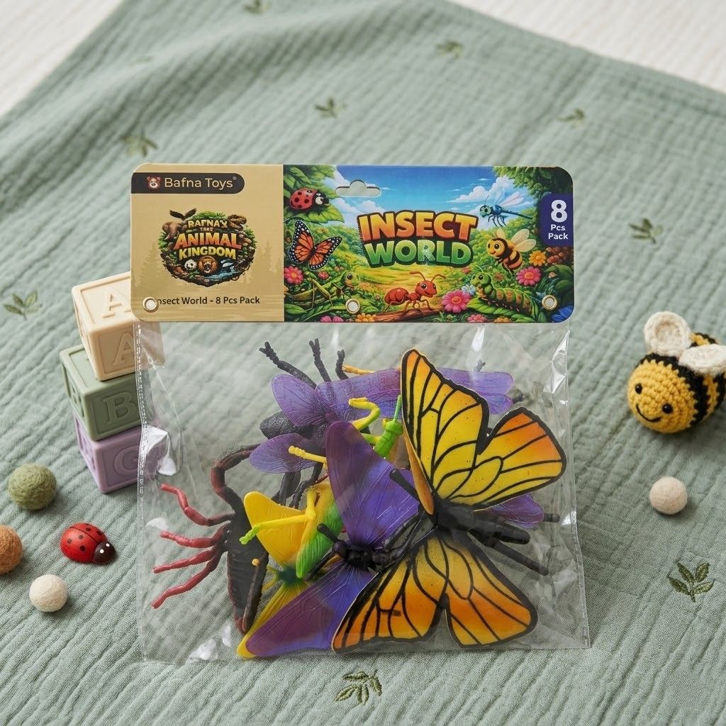 Insect World Toy Set – 8 Pcs Colorful Insect Figures for Kids Learning ...