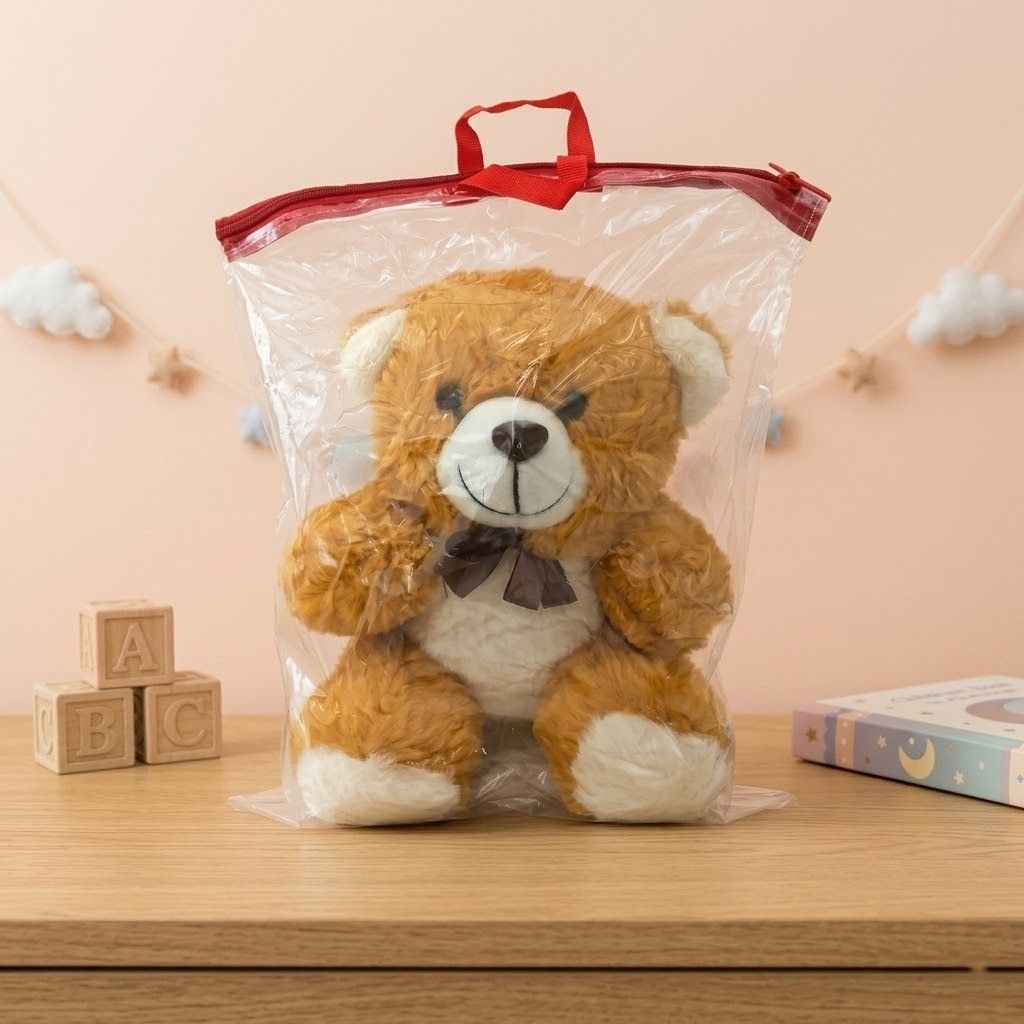 Brown & White Bear Teddy – Soft Plush Teddy with Carry Bag Wholesale at ...