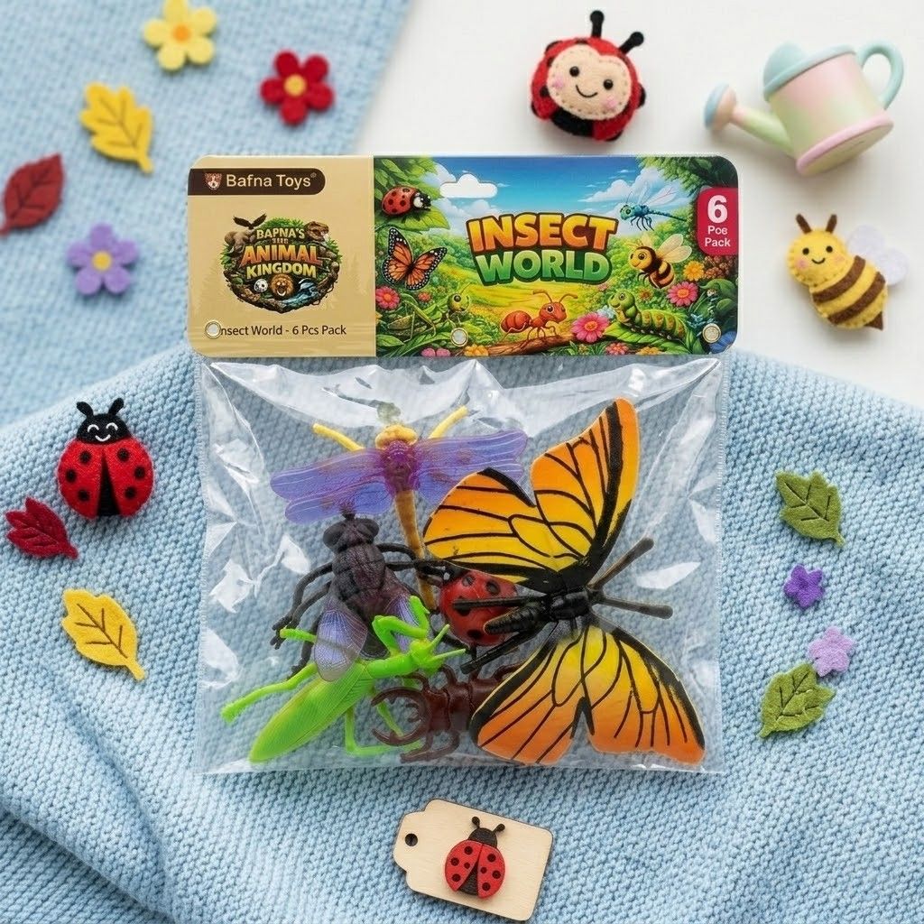 A0019 - Insect World Toy Set – 6 Pcs Colorful Insect Figures for Kids ...