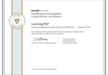 CertificateOfCompletion_Learning_PHP
