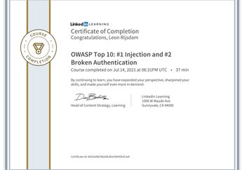 CertificateOfCompletion_OWASP_Top_10_1_Injection_and_2_Broken_Authentication