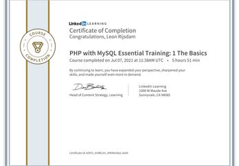 CertificateOfCompletion_PHP_with_MySQL_Essential_Training_1_The_Basics