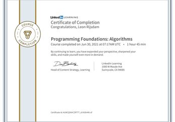 CertificateOfCompletion_Programming_Foundations_Algorithms