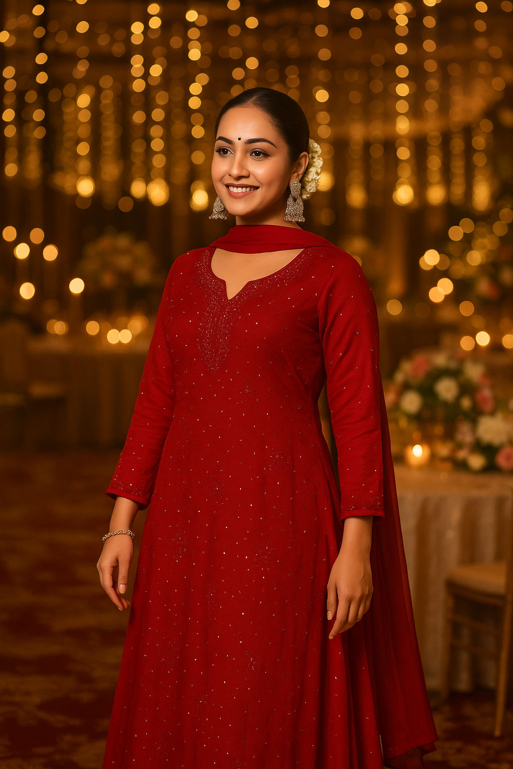 Girl wears Chikankari in Reception 