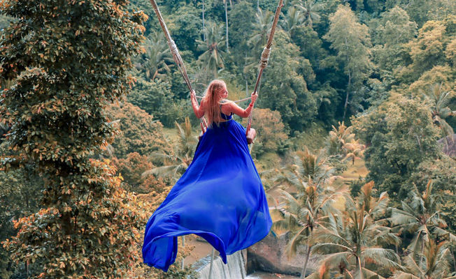 Ubud Jungle Swing, Temple & Waterfall Tour (Half Day)                  