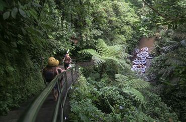 Getting ready for whitewater rafting in Bali