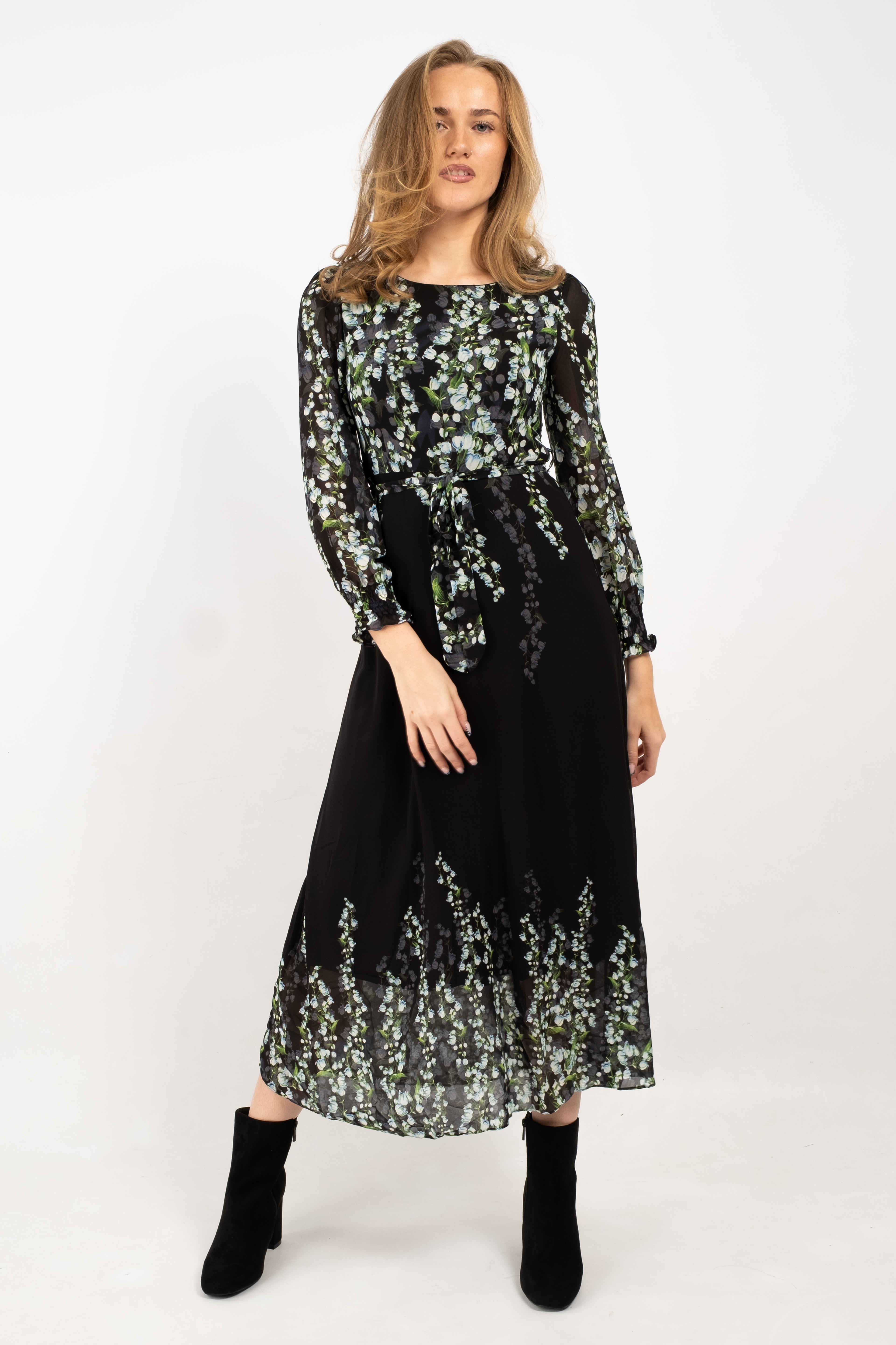 Jasmine Winter Garden  Layered Print Dress