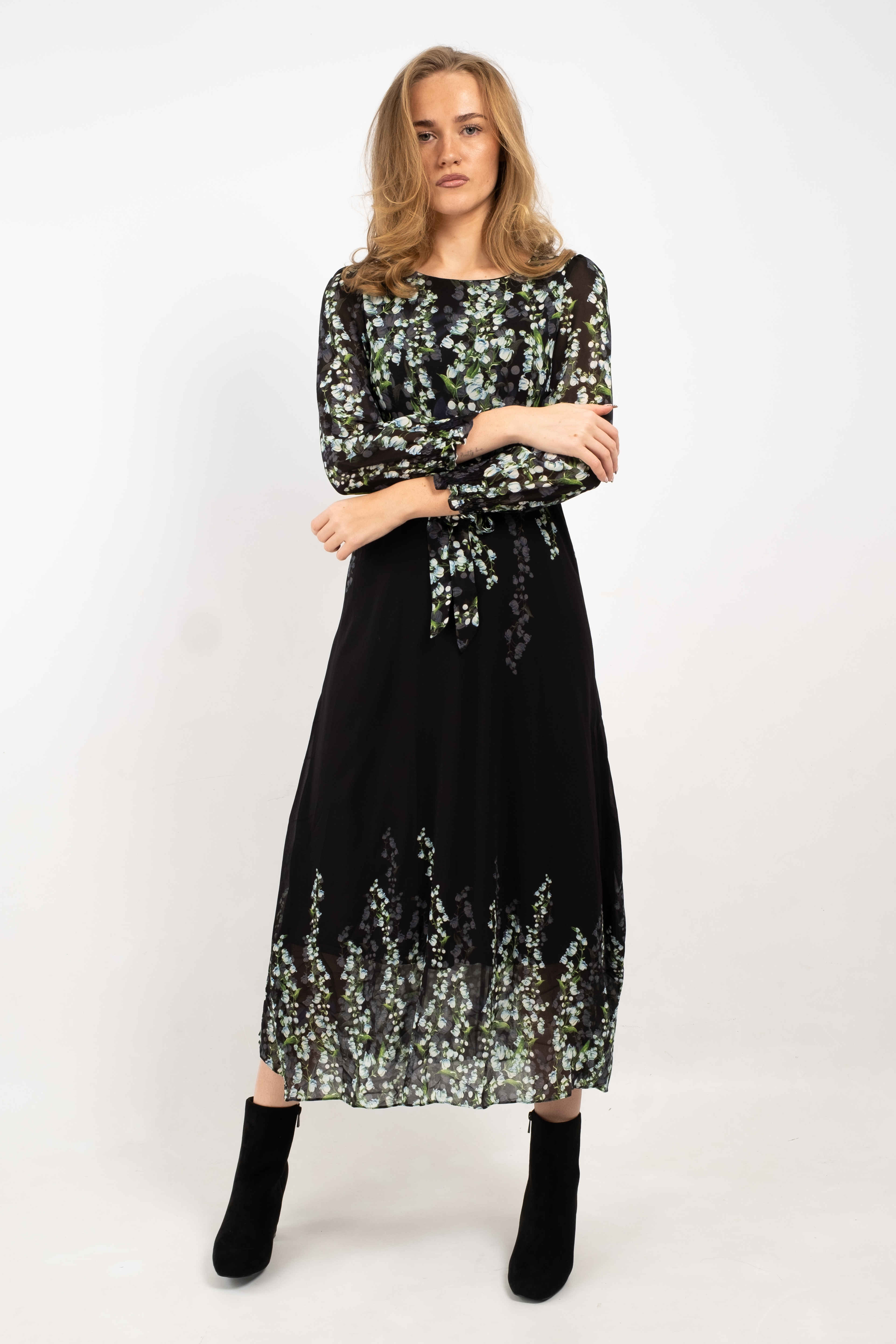 Jasmine Winter Garden  Layered Print Dress