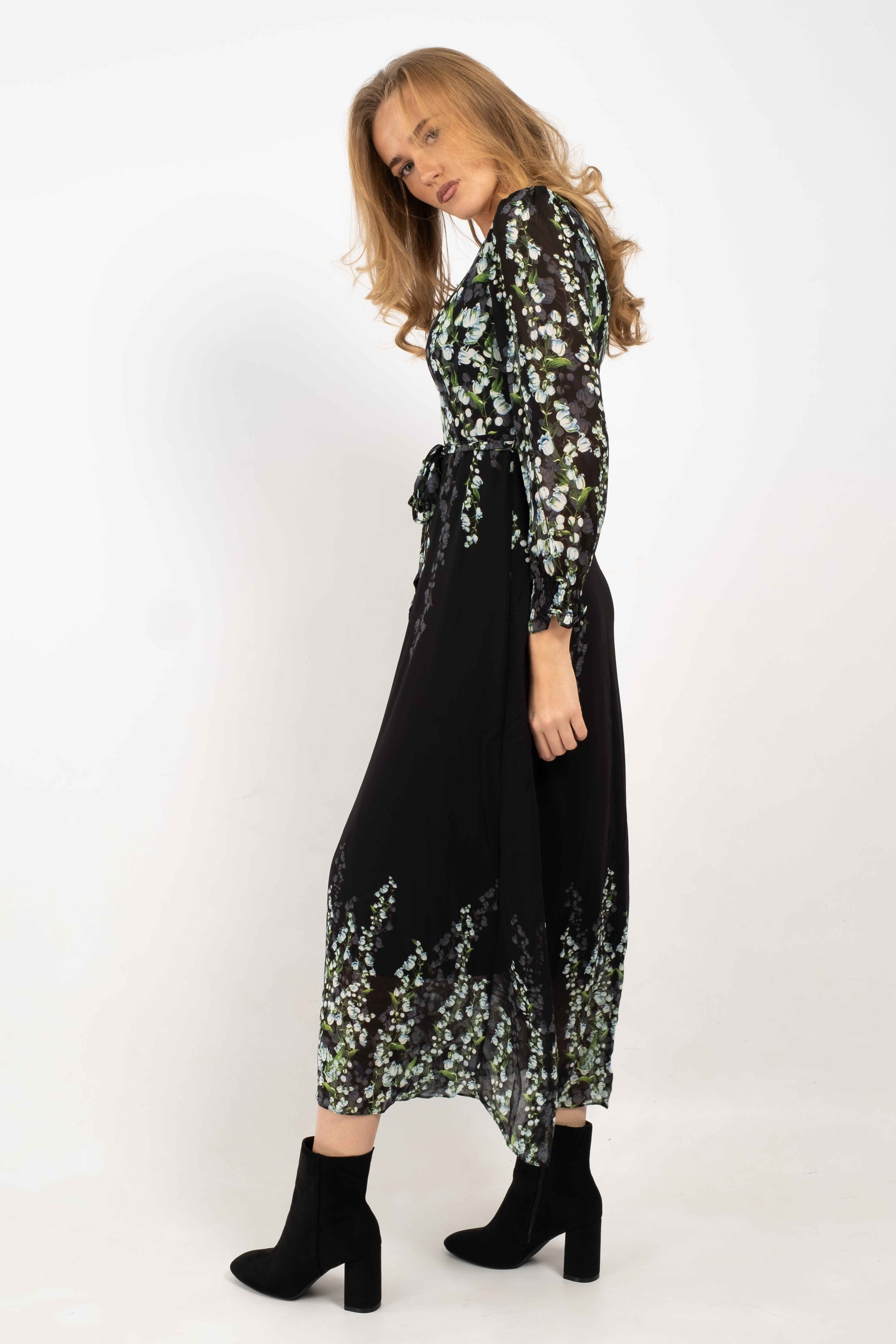 Jasmine Winter Garden  Layered Print Dress