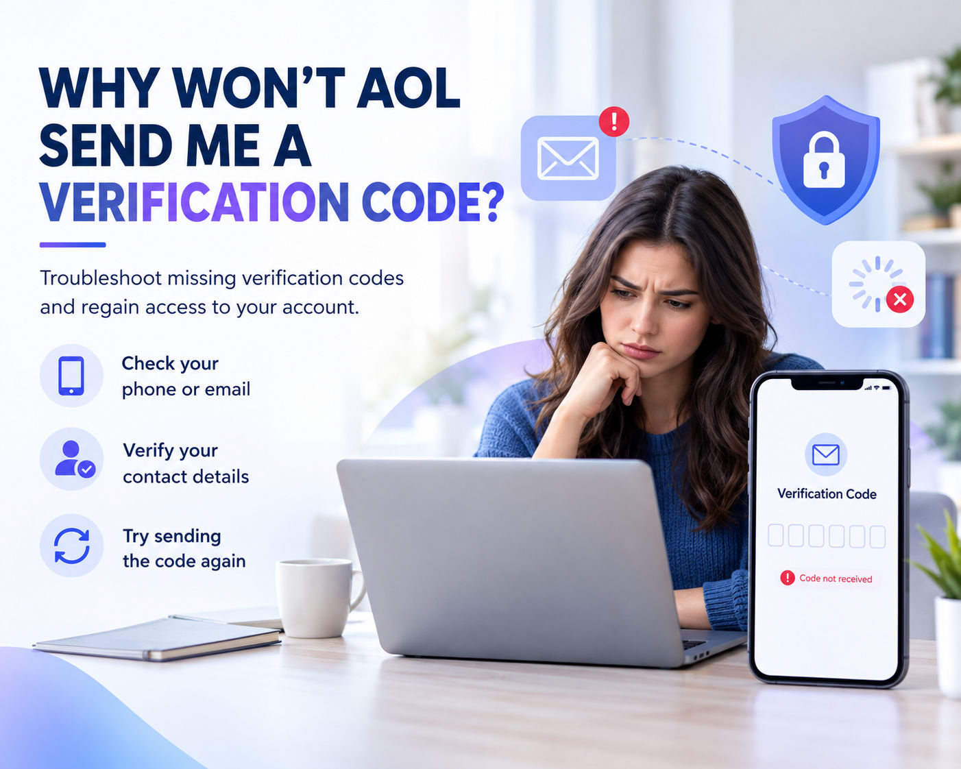 Why won't AOL send me a verification code?