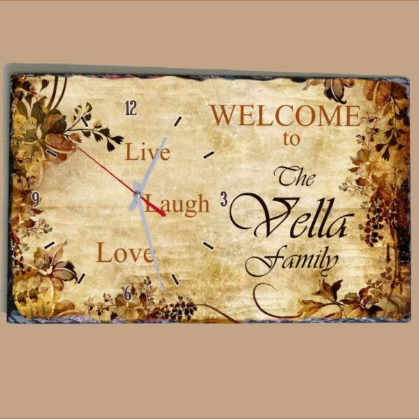 SLT01-05 – Live, Laugh, Love Family Slate Clock