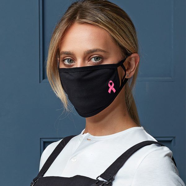 Pink October logo face mask