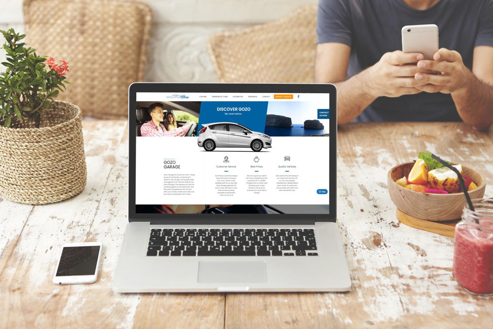 Keen's website design of Gozo Garage