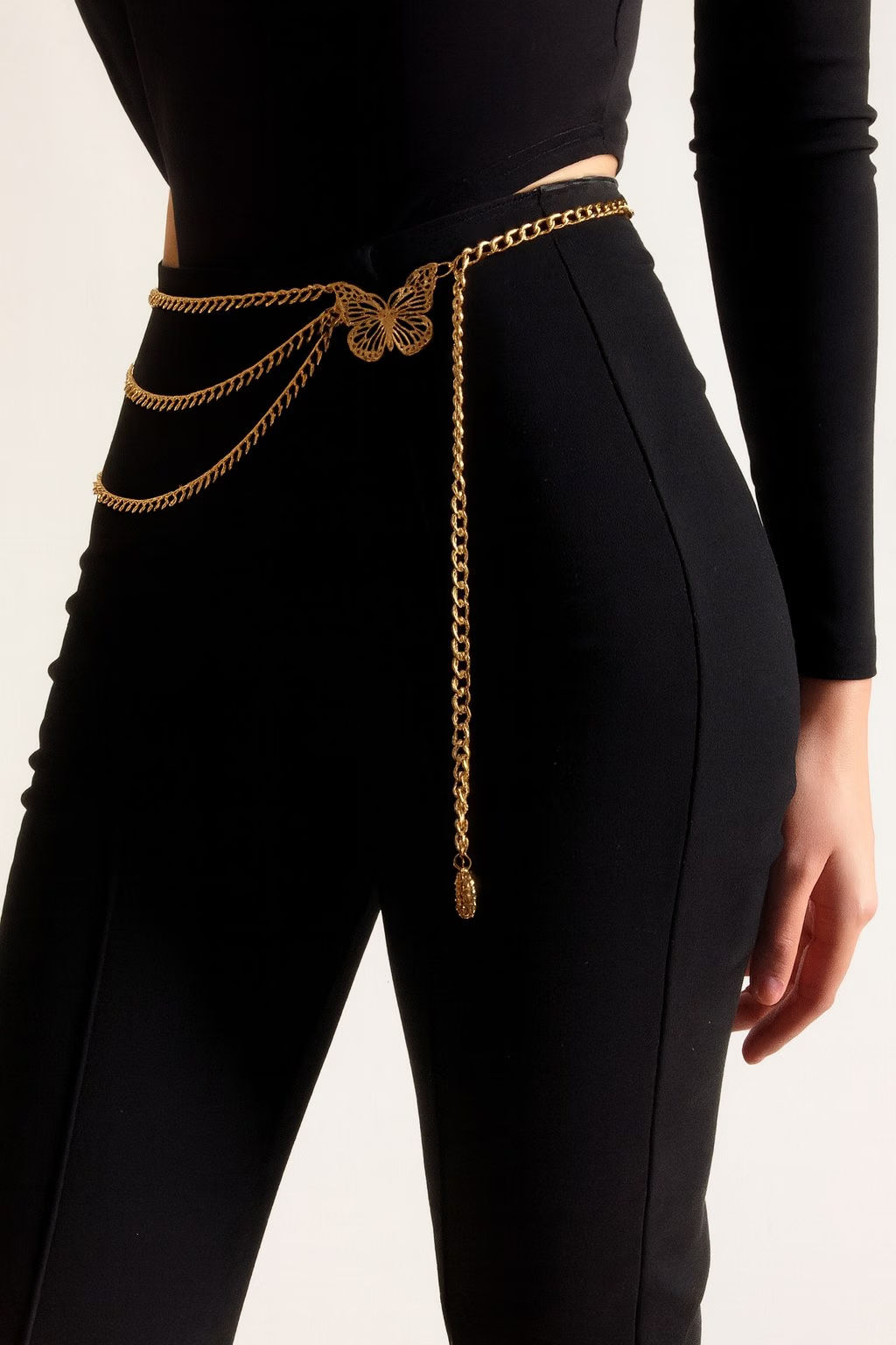 Gold Rope Chain Butterfly Waist Belt Cocaine Girl