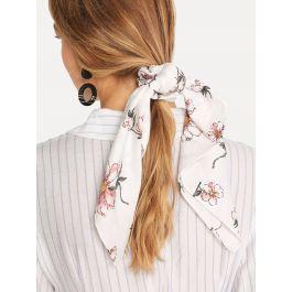 Flower Print Knot Hair Tie