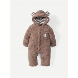 Baby Patched Detail Hooded Jumpsuit