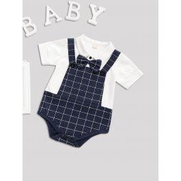 Baby 2 In 1 Bow Tie Plaid Jumpsuit