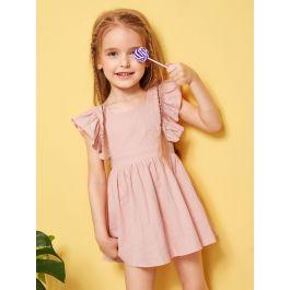 Toddler Girls Ruffle Trim Solid Dress