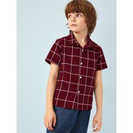 Boys Grid Print Shirt