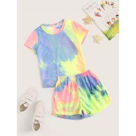 Toddler Girls Tie Dye Tee & Shorts Set