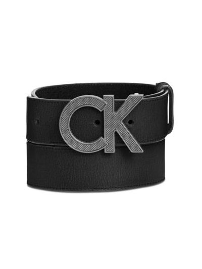 Men's Matte Leather Casual Logo Belt