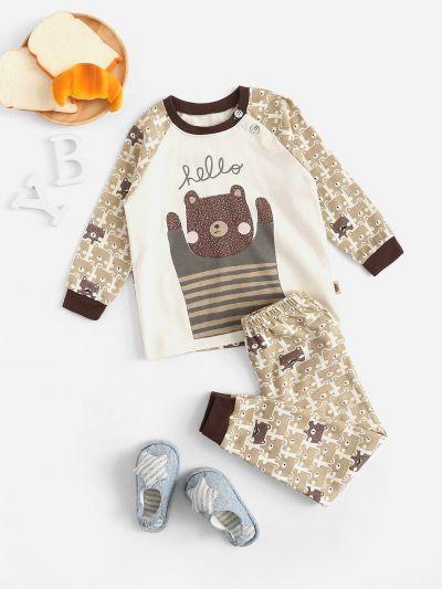 Boys Bear Print Pajama Set