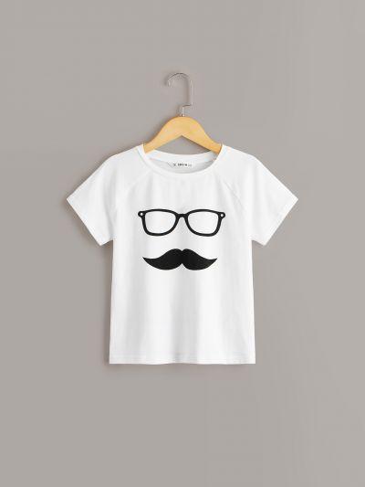 Boys Glasses & Moustache Print Tee