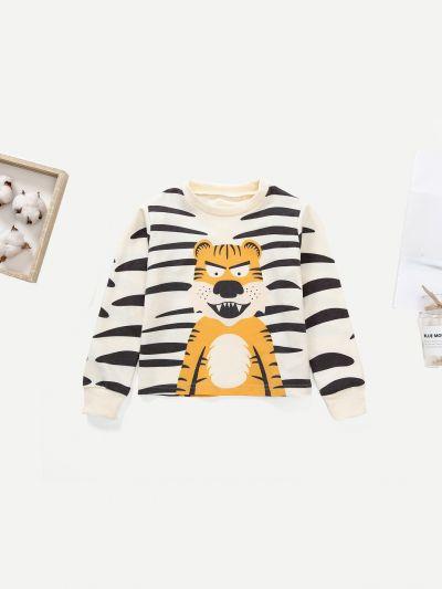 Boys Tiger Print Tee