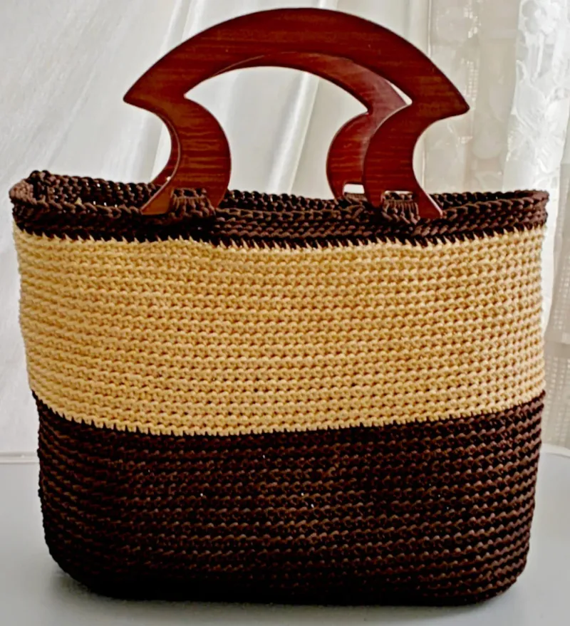 Brown Crochet Tote Bag
