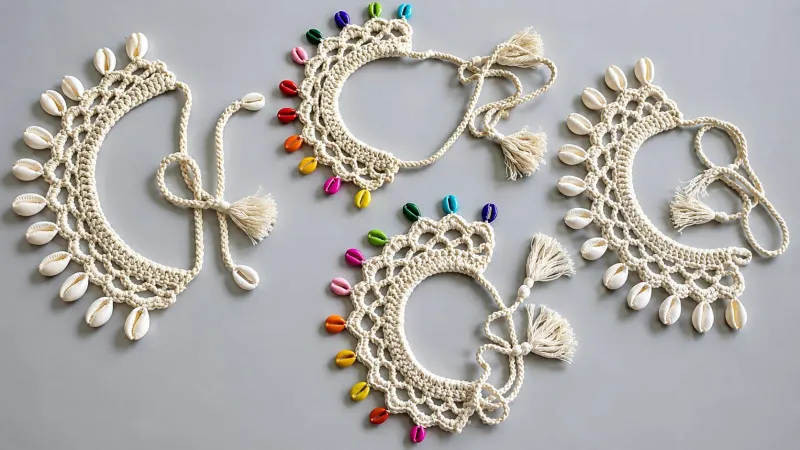 Crochet Cowrie Necklace — photo 2 of 4