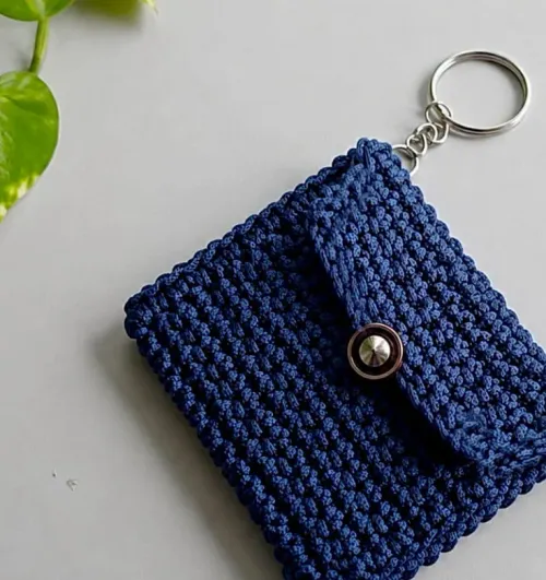 Crochet Mini Wallet Keychain