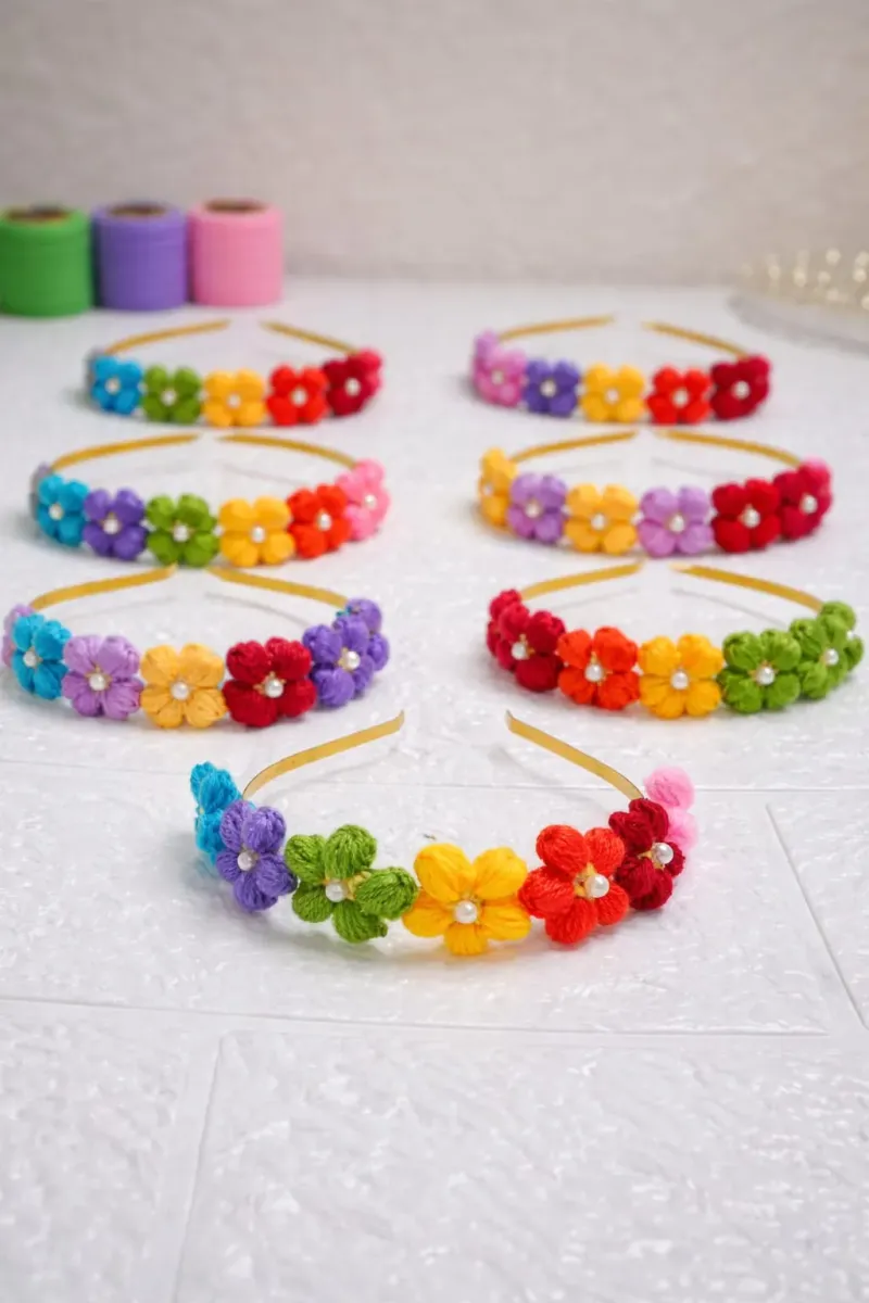 Crochet Puff Flower Headbands