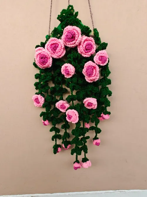 Crochet Rose Wall Hanging