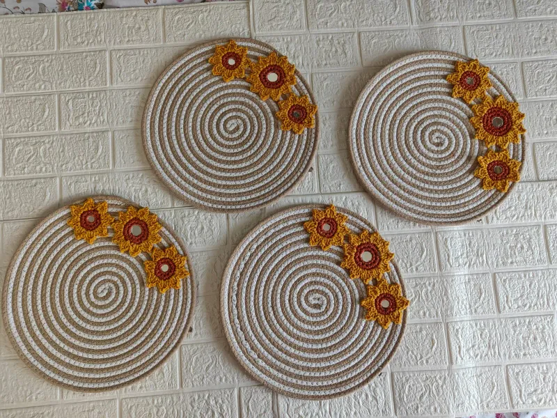 Crochet Sunflower Placemats