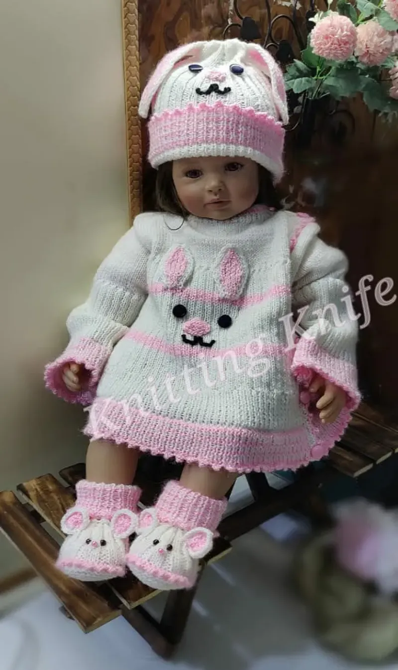 Knitted Bunny Baby Set