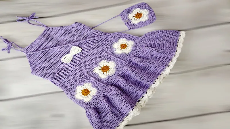 Lilac Crochet Baby Dress — photo 2 of 2