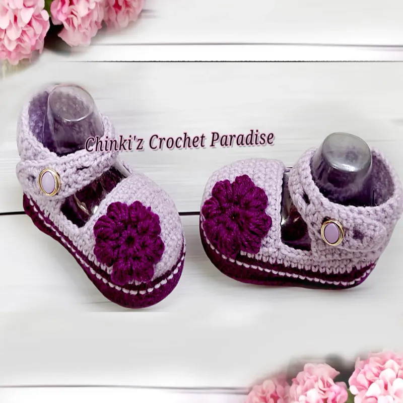 Lilac Crochet Baby Shoes