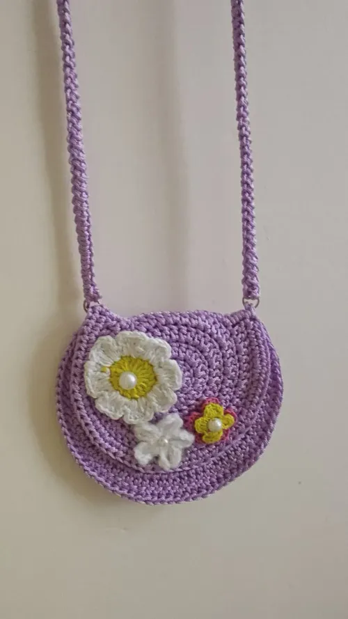 Lilac Crochet Sling Bag
