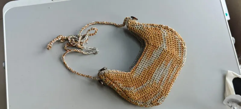 Metallic Crochet Half Moon Bag — photo 1 of 2