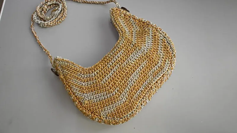 Metallic Crochet Half Moon Bag — photo 2 of 2