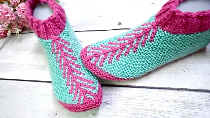 Mint Knitted Slipper Socks