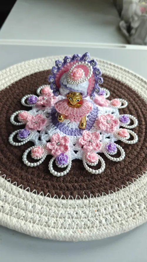Pink Crochet Laddu Gopal Dress