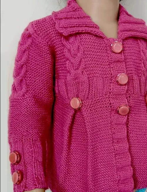 Pink Knitted Baby Cardigan