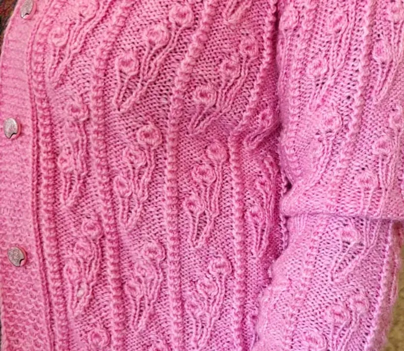 Pink Knitted Women's Cardigan