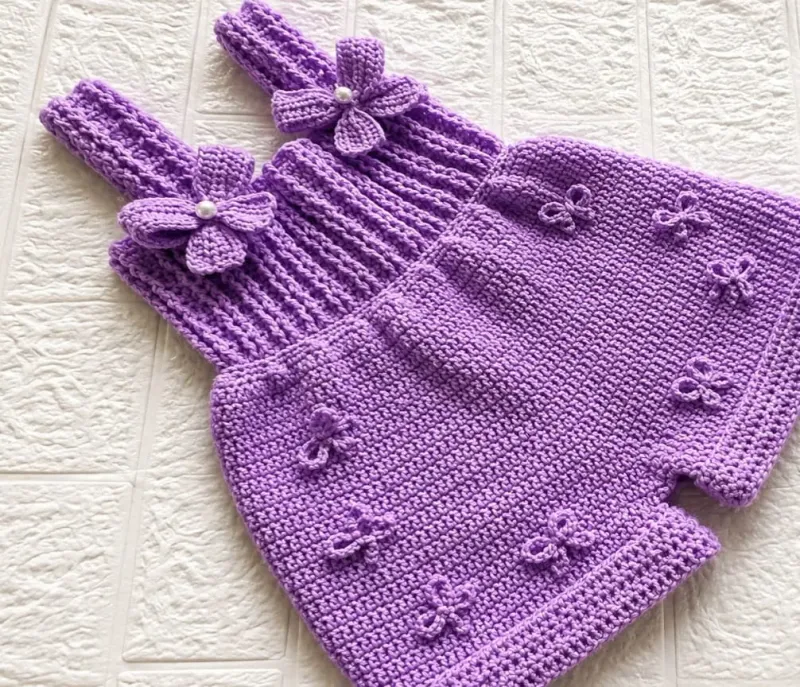 Purple Crochet Baby Romper — photo 1 of 3