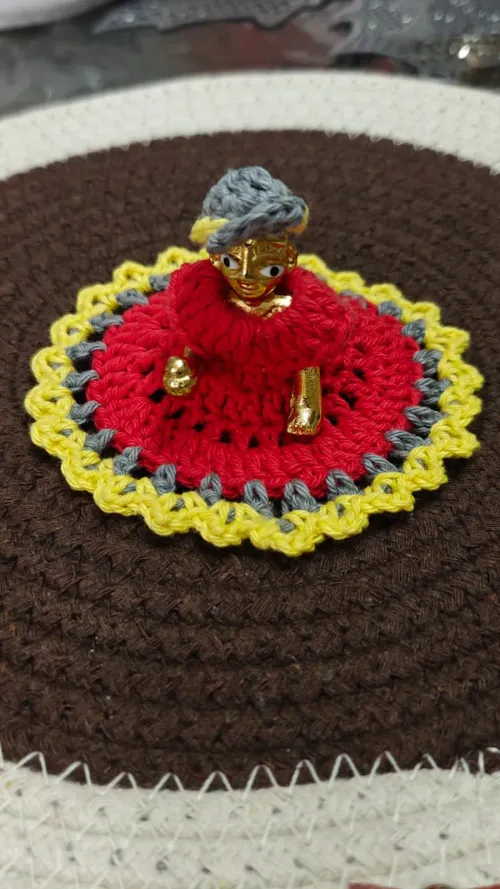 Red Crochet Laddu Gopal Dress