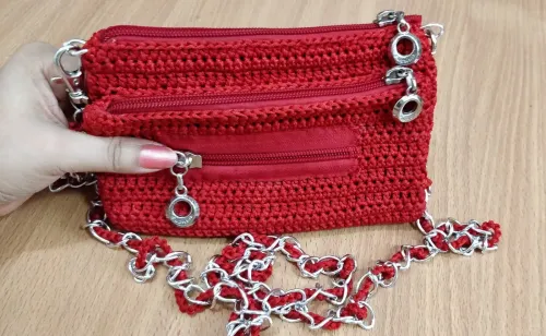 Red Crochet Sling Bag