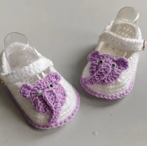 White Crochet Baby Shoes